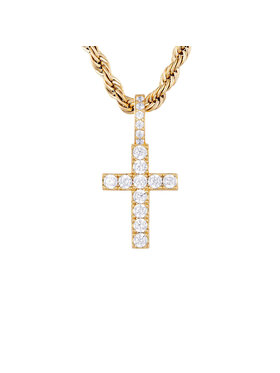 ICED STUFF ICED STUFF Piekariņš Micro Diamond Cross Zelta