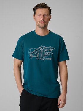 4F 4F T-Shirt 4FRSS26TTSHM3989-46S Zielony Regular Fit