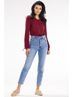Awama Awama Koszula A651 Bordowy Basic Fit