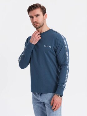 Ombre Ombre Longsleeve OM-LSCL-0127 Niebieski Regular Fit