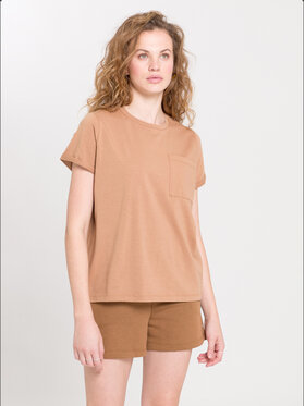 Cross Jeans Cross Jeans T-Shirt 55887-082 Brązowy Regular Fit