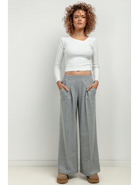 Tessita Tessita Spodnie dzianinowe T413/2/XS Szary Wide Leg