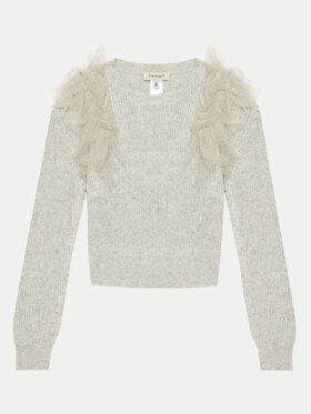TWINSET TWINSET Sweter 242GJ3080 Szary Regular Fit