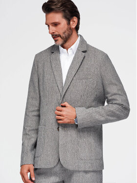 Ombre Ombre Marynarka OM-BLZB-0130 Brązowy jasny Regular Fit