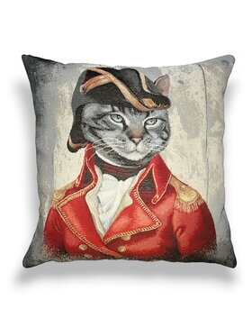 Mental Ether Mental Ether Poduszka dekoracyjna Napoleon z kotem Szary