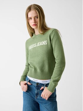 Guess Jeans Guess Jeans Sweter 178808 Zielony Classic Fit