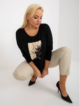 RELEVANCE RELEVANCE Bluzka 223118 Czarny Regular Fit