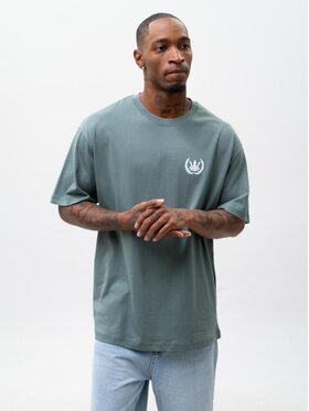 Jigga Wear Jigga Wear T-Shirt Szeroka luźna Laur korona 130023 Zielony Oversize
