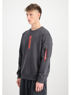 Alpha Industries Alpha Industries Bluza Alpha Reflective Print Sweatshirt Szary Regular Fit