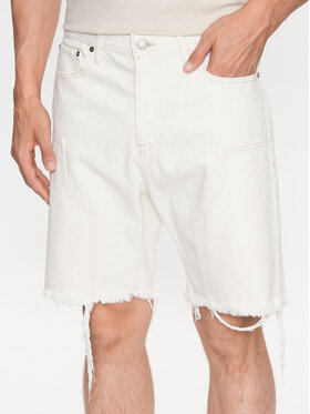 Jack&Jones Jack&Jones Pantaloni scurți de blugi Tony 12229649 Écru Baggy Fit