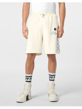 PHILIPP PLEIN PHILIPP PLEIN Sportovní kraťasy 24337 Bílá Jogger Fit
