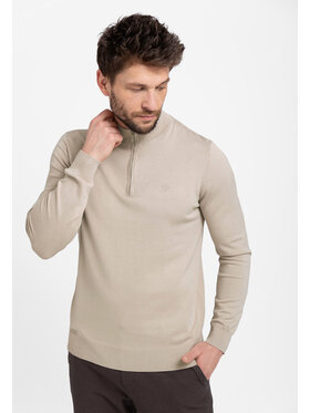 Volcano Volcano Sweter S-SAM Beżowy Regular Fit