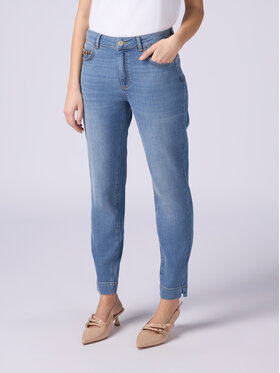 Oltre Oltre Jeansy P551R008405N004 Turkusowy Skin Fit