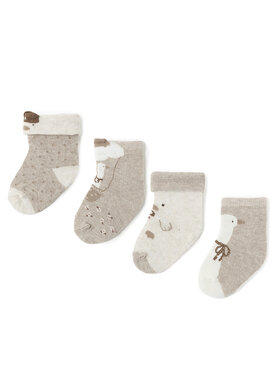 Mayoral Mayoral Set di 4 paia di calzini lunghi da bambini 9762 Beige