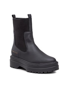 Tommy Hilfiger Tommy Hilfiger Боти тип челси Feminine Seasonal FW0FW07226 Черен