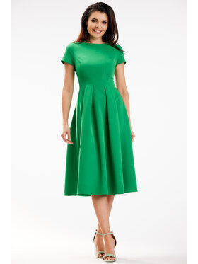 Awama Awama Sukienka letnia A569 Zielony Basic Fit