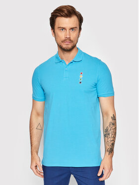Manuel Ritz Polo marškinėliai 3232M576 223342 Mėlyna Slim Fit