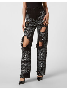 PHILIPP PLEIN PHILIPP PLEIN Džínsy 2947 Čierna Palazzo Fit