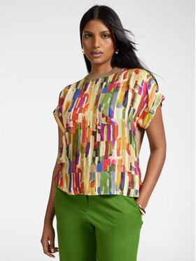 Elena Mirò Elena Mirò T-Shirt G084Z000603N022 Kremowy Regular Fit