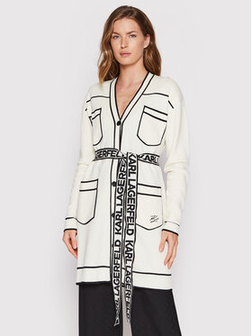 KARL LAGERFELD KARL LAGERFELD Кардиган 221W2003 Бежов Relaxed Fit