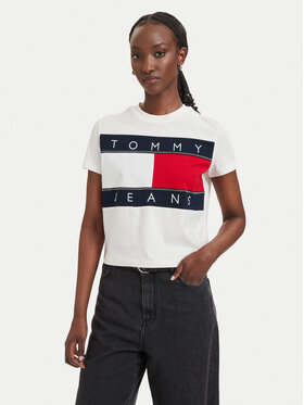 Tommy Jeans Tommy Jeans T-särk Flag DW0DW22818 Valge Regular Fit