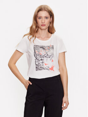 Fransa Fransa Тишърт 20611872 Бял Regular Fit