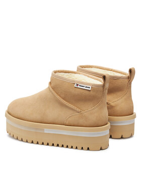 Tommy Jeans Čizme Za Snijeg Tjw Suede Flatform Boot Wl EN0EN02599 Bež