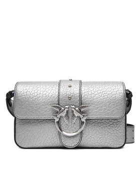 PINKO PINKO Kabelka Love One Mini Slouchy Fl AI 25-26 PLTT 104340 A2JT Strieborná
