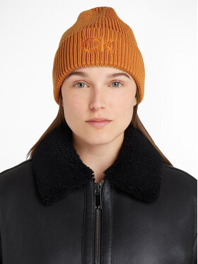 Calvin Klein Kapa Re-Lock Beanie W/Emb K60K608660 Smeđa