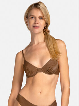 Miss Lou Miss Lou Bikini pezzo sopra G-LG3-B Marrone