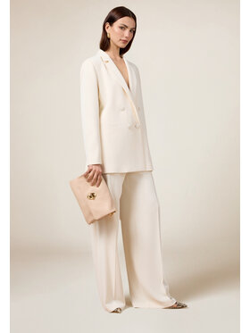 Oltre Oltre Pantaloni di tessuto P064R008588N021 Bianco Baggy Fit