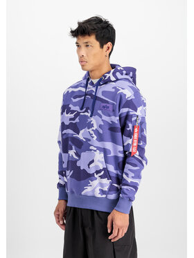 Alpha Industries Alpha Industries Bluza Back Print Camo Hoodie Fioletowy Regular Fit