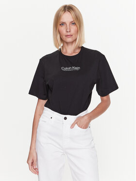 Calvin Klein Calvin Klein T-krekls Coordinates Logo Graphic K20K204996 Melns Regular Fit