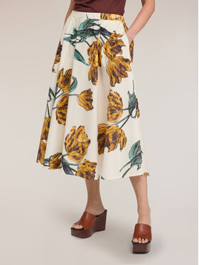 Motivi Motivi Gonna midi 1004W200720N001 Bianco A-Line Fit