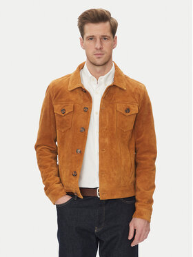 Serge Pariente Serge Pariente Bőrkabát Jeans Barna Regular Fit