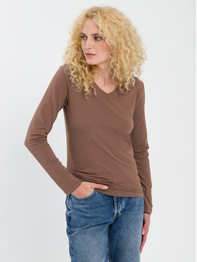 Cross Jeans Cross Jeans Bluzka 55756-187 Beżowy Regular Fit