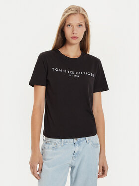 Tommy Hilfiger Tommy Hilfiger Тишърт Logo WW0WW40276 Черен Regular Fit