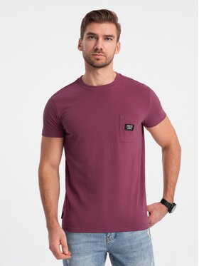Ombre Ombre T-Shirt OM-TSCT-0109 Bordó Classic Fit