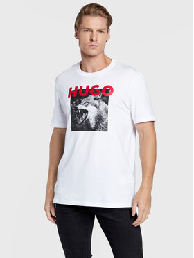 Hugo Hugo T-Shirt Dupus 50477623 Biały Regular Fit