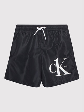 Calvin Klein Swimwear Calvin Klein Swimwear Szorty kąpielowe Medium Drawstring KV0KV00002 Czarny Regular Fit