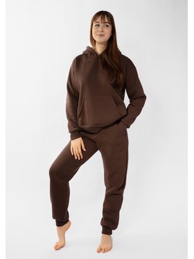 DKaren Sport DKaren Sport Komplet bluza i spodnie materiałowe Randi Brązowy Classic Fit