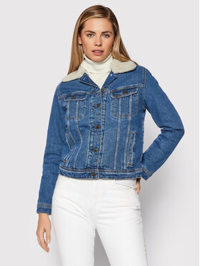Lee Lee Kurtka jeansowa Sherpa Rider L54VMWQW 112140285 Niebieski Regular Fit