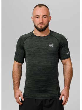 PITBULL PITBULL Koszulka techniczna Rashguard Performance Pro plus New Logo XXL Zielony Regular Fit