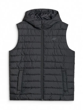 4F 4F Γιλέκο MIDSHOP TEXTILE Μαύρο Regular Fit