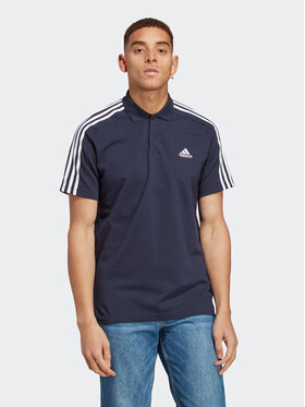 adidas adidas Тениска с яка и копчета Essentials IC9311 Тъмносин Regular Fit