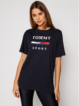 Tommy Sport Marškinėliai Graphic S10S100694 Tamsiai mėlyna Regular Fit