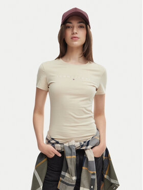 Tommy Jeans Tommy Jeans Tričko DW0DW18398 Svetlo béžová Slim Fit