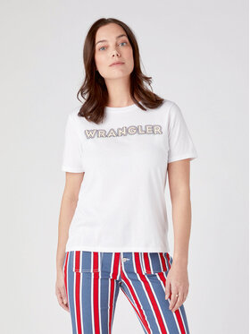 Wrangler Wrangler T-shirt W7XFD3989 112328923 Bianco Regular Fit