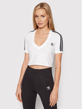 adidas adidas T-Shirt Cropped Tee HC203 Λευκό Slim Fit
