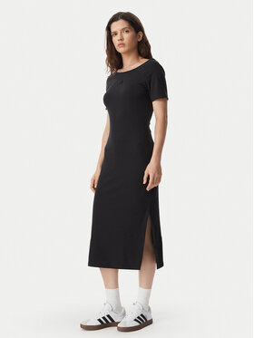 adidas adidas Повсякденна сукня Adidas Kit Small Logo Rib Dress KF2434 Чорний Slim Fit